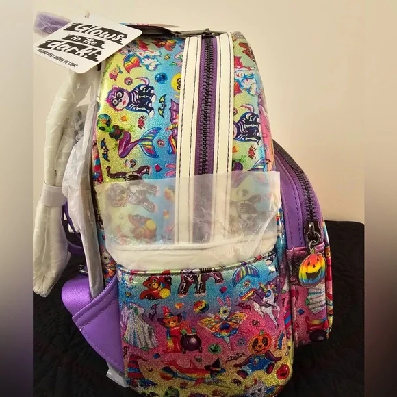 LAST SALE! Lisa Frank X Loungefly Halloween Holo Backpack! Glitter&Glows In Dark - Picture 7 of 16